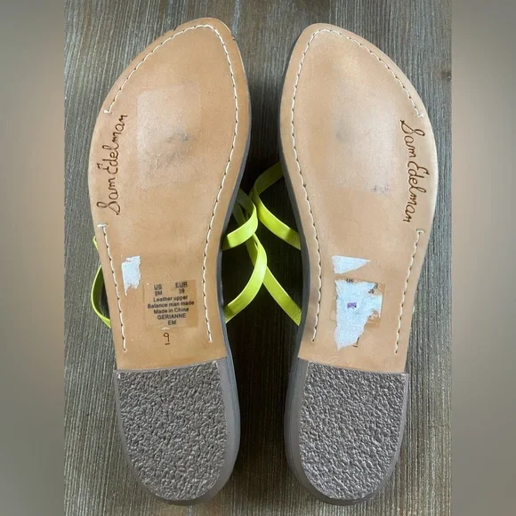 Sam Edelman Flip Flops Lime Green - Picture 9 of 10